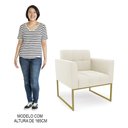 Ver imagem 5 de Poltrona Base Industrial Dourado Kit 2 Ana Veludo Bege - Ibiza