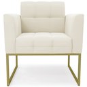 Ver imagem 6 de Poltrona Base Industrial Dourado Kit 2 Ana Veludo Bege - Ibiza