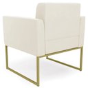 Ver imagem 7 de Poltrona Base Industrial Dourado Kit 2 Ana Veludo Bege - Ibiza