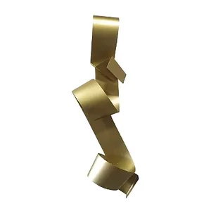 Decoração Escultura de Parede Abstrata em Aço Dourada Exclusiva no Brasil para Sala Quarto