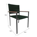 Ver imagem 3 de Kit 4 Cadeiras Piracicaba Corda Náutica Braço com Detalhe em Madeira Base Alumínio Preto/verde Musgo