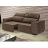 Sofá L.R. Lotus Retrátil e Reclinável com 3 Lugares em Tecido Suede Marrom - 1
