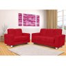 Conjunto Sofá Roma 3 e 2 Lugares em Tecido Sued Animalle - Vermelho - 2