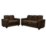 Conjunto Sofá Roma 3 e 2 Lugares em Tecido Sued Animalle - Marron - 1