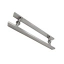 Ver imagem 1 de Puxador H duplo 40x30cm reto barra chata para porta de vidro e portão - Cromado