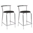 Ver imagem 1 de Banco - Banqueta Cromada Carraro Móveis - Conjunto com 2 Unidades Preto