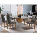 Ver imagem 1 de Mesa Aster 180 Tampo em MDF e Vidro com 6 Cadeiras Liz Moderna