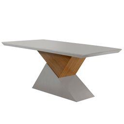 Mesa Aster 180 Tampo em MDF e Vidro com 6 Cadeiras Liz Moderna - 4