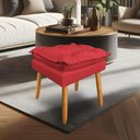 Ver imagem 1 de Puff Decorativo Opala Suede Vermelho Pés Palito Dal Poz Estofados