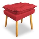 Ver imagem 4 de Puff Decorativo Opala Suede Vermelho Pés Palito Dal Poz Estofados