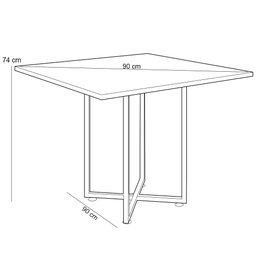 Mesa de Jantar Rivera Preto 90cm com 04 Cadeiras Industrial Évora F01 Bouclê Cinza - Lyam Lyam Decor - 8