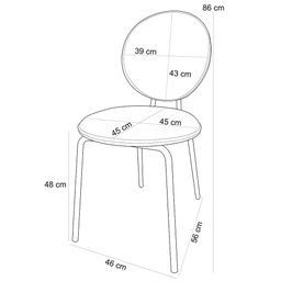 Mesa de Jantar Rivera Preto 90cm com 04 Cadeiras Industrial Évora F01 Bouclê Cinza - Lyam Lyam Decor - 7