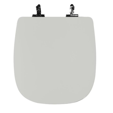 Assento Sanitário Poliéster para Louça Fit (celite) Super Luxo Cromado (reb. Oculto) Cinza Prata