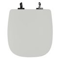 Ver imagem 1 de Assento Sanitário Poliéster para Louça Fit (celite) Super Luxo Cromado (reb. Oculto) Cinza Prata