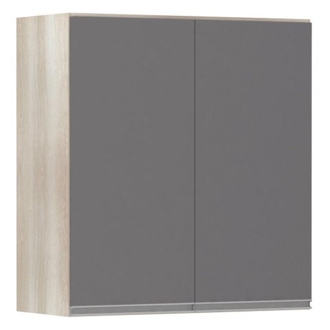 Armário Luciane 70cm 2 Portas Lis Legno Crema C/Cinza Puro