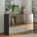 Ver imagem 3 de Aparador Buffet 4 Portas com Espelho Vegas Multimóveis V3558 Preto