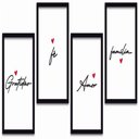 Ver imagem 1 de Conjunto Quadros Decorativos 4 Pçs Mdf 30X40 Amor E Familia Titulo Moldura Preta