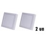 Kit com 2 Painel Plafon 18W Luminária LED Quadrado Sobrepor - 1