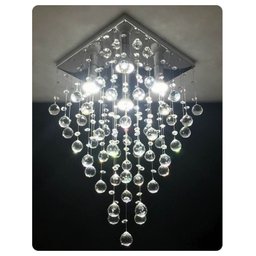 Lustre Plafon de Cristal Legítimo - Base Fina 30x30cm - Lca-13029 - 1