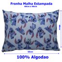 Ver imagem 4 de Fronha Portallar Malha Disney Estampada Stitch e Xepa 48cm X 68cm Azul