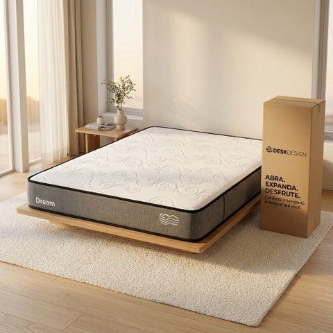 Colchão para Cama King 193x25cm Dreamy Concept Espuma D-Plus Compactado a Vácuo - Desk Design