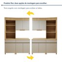 Ver imagem 6 de Cozinha Completa Modulada 3 Peças 5 Portas 2 Gavetas Torre Angular 100% MDF Realeza Premium Bege/Carvalho/Greige