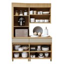 Ver imagem 4 de Cozinha Completa Modulada 3 Peças 5 Portas 2 Gavetas Torre Angular 100% MDF Realeza Premium Bege/Carvalho/Greige
