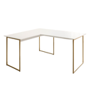 Ver imagem 2 de Mesa para Escritório em L com Tampo em MDP Max 90x150 cm - Branco/Dourado