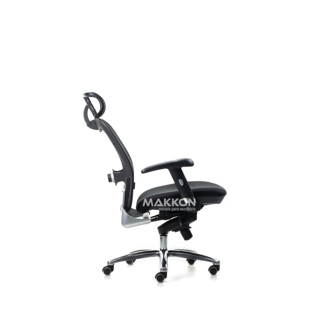 Cadeira de Escritório Presidente Preta Mk-4002 - Makkon - 4
