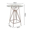 Ver imagem 2 de Jogo Mesa Bistrô Eames Vidro 60Cm 3 Banquetas Vermelha Base Ferro Cobre - Cor: Branco