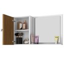 Ver imagem 3 de Armario Espelheira 1 Porta 57 Cm Genova Branco Ripado Bechara