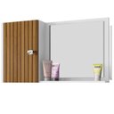Ver imagem 1 de Armario Espelheira 1 Porta 57 Cm Genova Branco Ripado Bechara