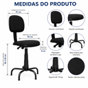 Ver imagem 4 de Cadeira Costureira Universal NR17 Jserrano Preto Giratória com Regulagem a Gás - Barão Das Cadeiras