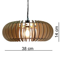 Lustre Luminária Pendente de Madeira MDF Mod. Sophia GD Reto - 3