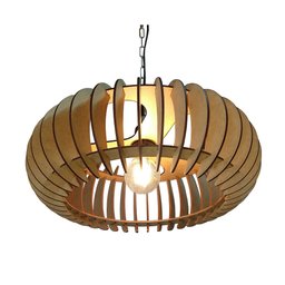 Lustre Luminária Pendente de Madeira MDF Mod. Sophia GD Reto - 2
