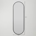 Ver imagem 3 de Espelho Oval Shay Grande 150cm x 50cm Minimalista com Moldura em Madeira Preto Casavee