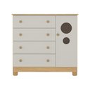 Ver imagem 7 de Cômoda Infantil 95cm 1 Porta com Vidro e 4 Gavetas Bombom Multimóveis Mp4464 Madeirado/off White