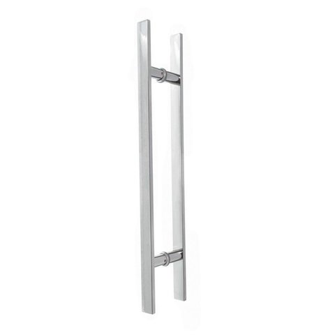 Puxador inox para porta madeira e vidro reto barra chata 30x45cm H06