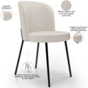 Ver imagem 4 de Cadeira para Sala de Jantar Cozinha Estofada Gavi L02 Linho Cru - Lyam Decor