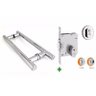 Kit para Porta Pivotante, Puxador Tubular 60cm + Fechadura Rolete - 1