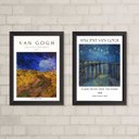 Ver imagem 2 de Kit 2 Quadros Decorativos Paisagens De van gogh 33x24cm:madeira Branca
