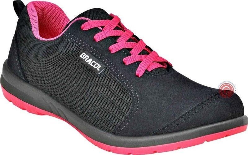 Tenis De Segurança Feminino Modelo Byr Femme Ultralev Bracol Cor  principal:Preto/Fúcsia;Tamanho:41 | MadeiraMadeira