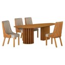Ver imagem 1 de Mesa de Jantar Belle 1,80x1,00m Orgânica Cinamomo com Kit 4 Cadeiras para Mesa de Jantar Belle Sint