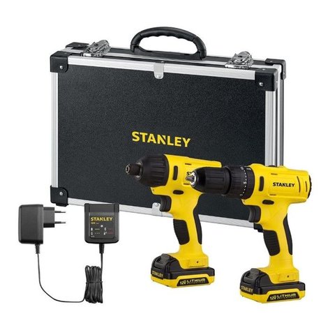 Combo Furadeira c/Impacto+Chave de Impacto Stanley c/2BAT 12V Maleta