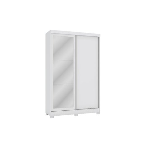 Guarda Roupa 2 Portas de Correr com Espelho e Pés 143cm Cb01n571 Kappesberg - Branco