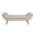 Ver imagem 1 de Puff Recamier Decorativo com Tachas 195 cm Santorini P05 Corino Branco - Lyam Decor