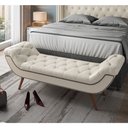 Ver imagem 2 de Puff Recamier Decorativo com Tachas 195 cm Santorini P05 Corino Branco - Lyam Decor