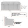 Sofás 2 e 3 Lugares 157cm | 207cm Áurea Courino Marrom - Sallar Home - 5