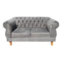 Ver imagem 1 de Sofá Chesterfield Elisabeth 2 Lugares 1.50m Suede Cinza/ Sala de Estar, Decoração, Recepção, Barbear