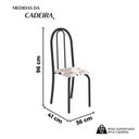 Ver imagem 3 de Kit 4 Cadeiras Tubular 96x36x41 cm Iris B Arabesco/Preto